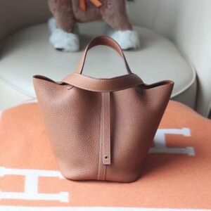 HERMES Picotin 18CM CK37 Gold Clememce Leather GHW