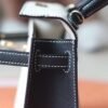 HERMES Sellier Kelly 19CM Craie/Noir Epsom Leather Light Gold