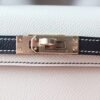 HERMES Sellier Kelly 19CM Craie/Noir Epsom Leather Light Gold