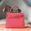 HERMES Kelly 25CM Epsom T5 Rose Jaipur Sellier GHW