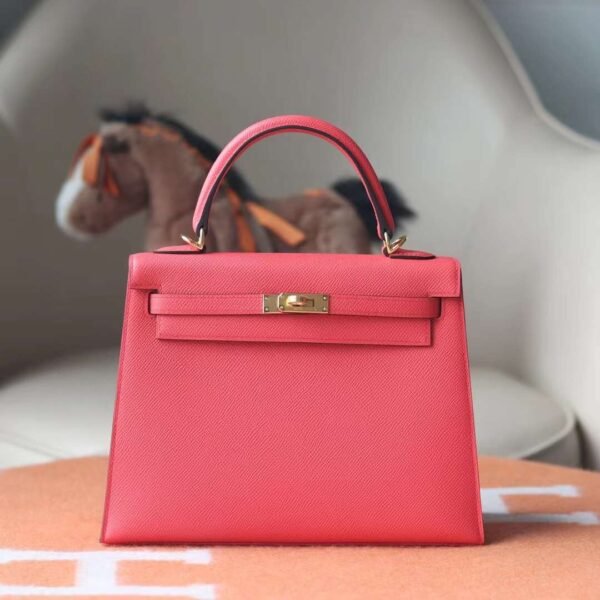 HERMES Kelly 25CM Epsom T5 Rose Jaipur Sellier GHW
