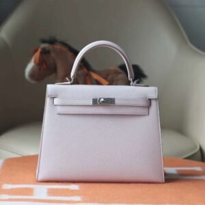 HERMES Kelly 25CM Epsom 09 Mauve Pale Sellier PHW Hardware