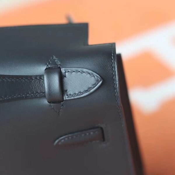 HERMES Kelly Pochette 22CM Swift CK89 Black PHW Hardware