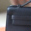 HERMES Kelly Pochette 22CM Swift CK89 Black PHW Hardware