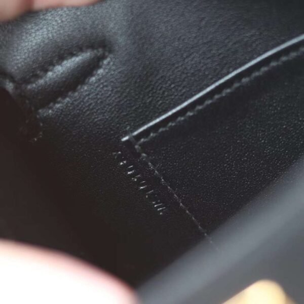 HERMES Kelly Pochette 22CM Noir Swift Leather GHW