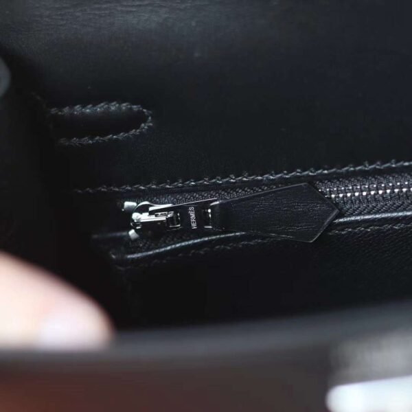 HERMES Kelly 25CM Selling Box 89 Noir Silver Hardware