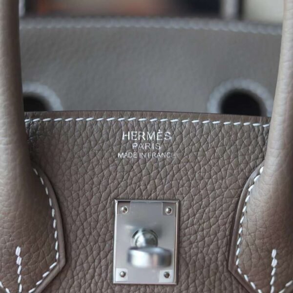 HERMES Birkin 25CM Togo Leather 18 Etoupe Silver Hardware