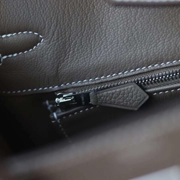HERMES Birkin 25CM Togo Leather 18 Etoupe Silver Hardware
