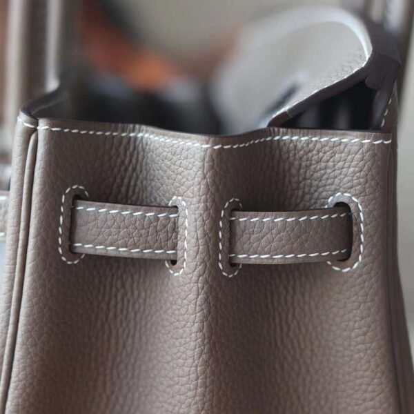 HERMES Birkin 25CM Togo Leather 18 Etoupe Silver Hardware