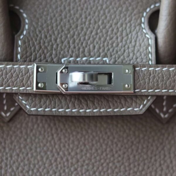 HERMES Birkin 25CM Togo Leather 18 Etoupe Silver Hardware