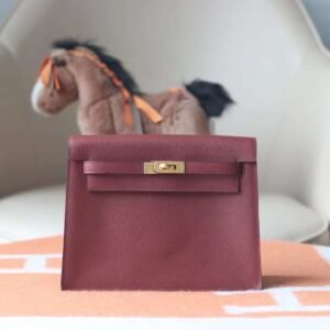 HERMES Kelly Danse Evercolor 55 Rough H Gold Hardware