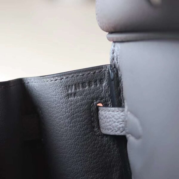 HERMES Birkin 25CM Togo Leather 8F Etain Silver Hardware