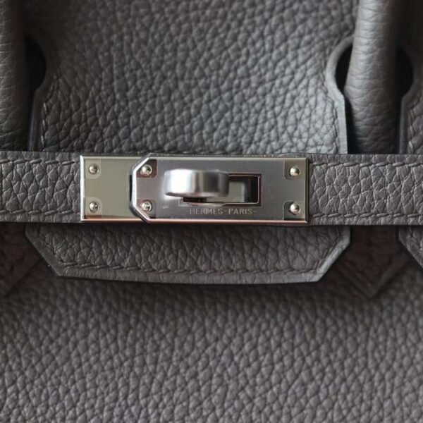 HERMES Birkin 25CM Togo Leather 8F Etain Silver Hardware
