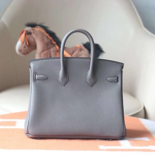HERMES Birkin 25CM Togo Leather 8F Etain Silver Hardware