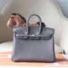HERMES Birkin 25CM Togo Leather 8F Etain Silver Hardware