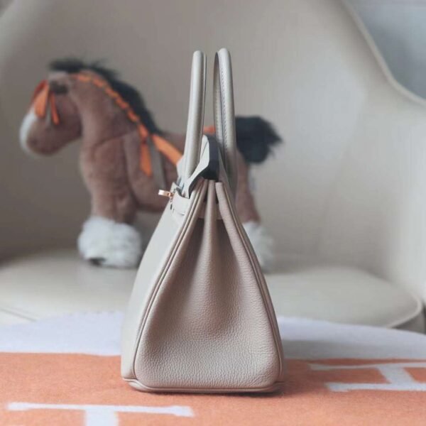 HERMES Birkin 25CM Togo Gris Tourterelle Rose Gold Hardware