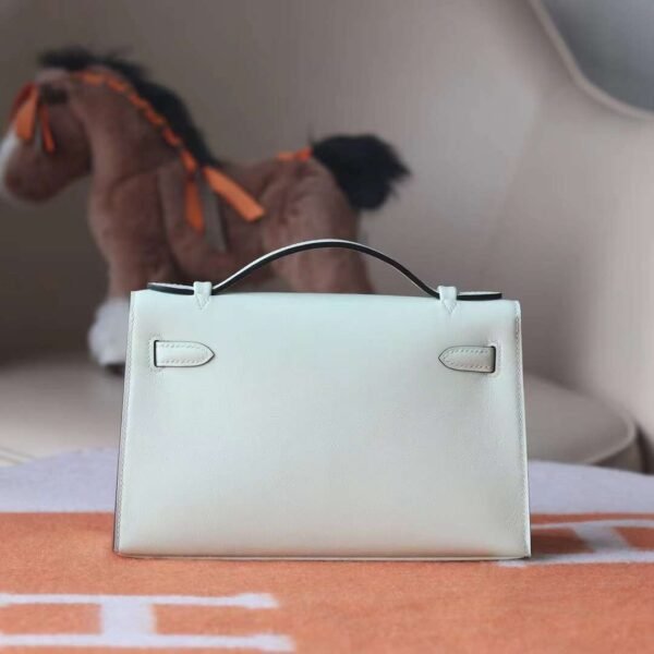 HERMES Kelly Pochette 22CM 0S Vert Fizz Swift Leather PHW