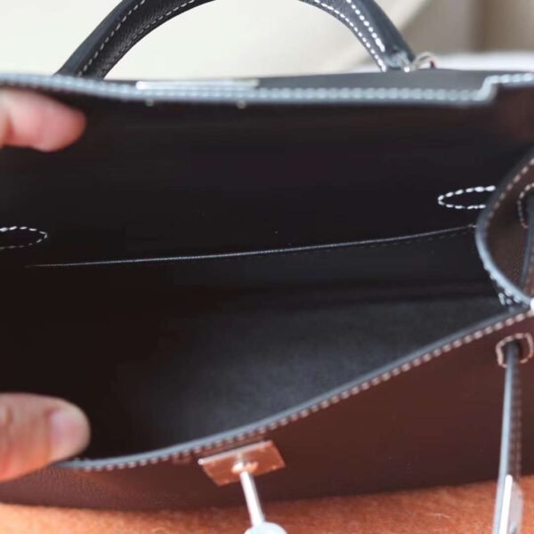 HERMES Mini Kelly ll 19CM Special Order HSS White Line/Black PHW