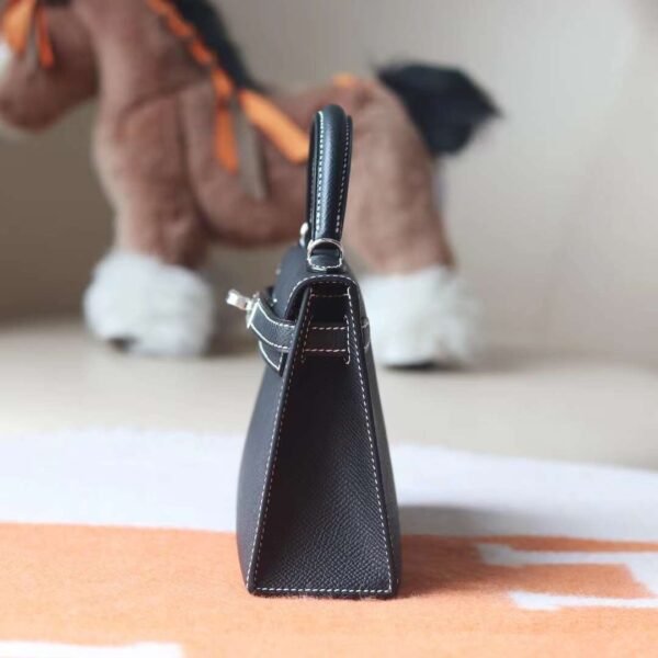HERMES Mini Kelly ll 19CM Special Order HSS White Line/Black PHW