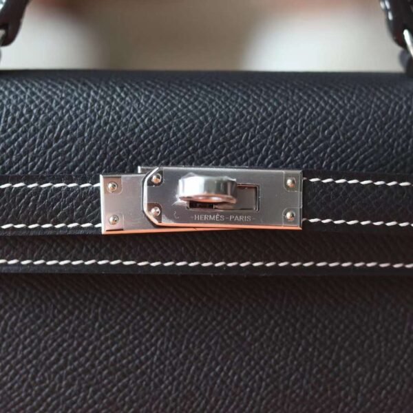 HERMES Mini Kelly ll 19CM Special Order HSS White Line/Black PHW