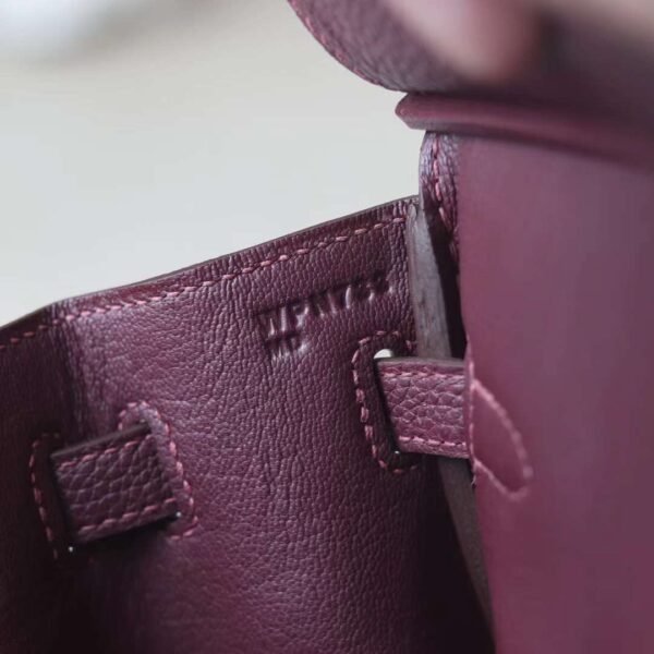 HERMES Birkin 25CM 57 Bordeaux Togo Leather GHW
