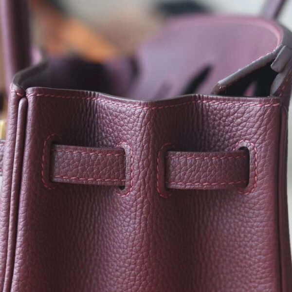 HERMES Birkin 25CM 57 Bordeaux Togo Leather GHW