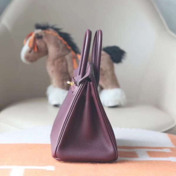 HERMES Birkin 25CM 57 Bordeaux Togo Leather GHW
