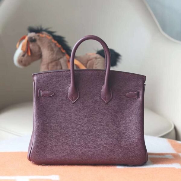 HERMES Birkin 25CM 57 Bordeaux Togo Leather GHW
