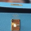 HERMES Kelly 25CM Bag D2 New Blue Jean Epsom GHW