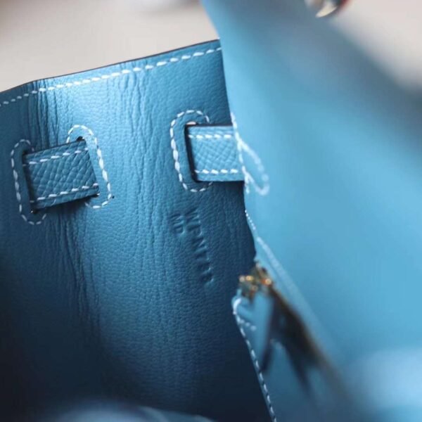 HERMES Kelly 25CM Bag D2 New Blue Jean Epsom GHW