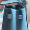 HERMES Kelly 25CM Bag D2 New Blue Jean Epsom GHW