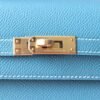 HERMES Kelly 25CM Bag D2 New Blue Jean Epsom GHW