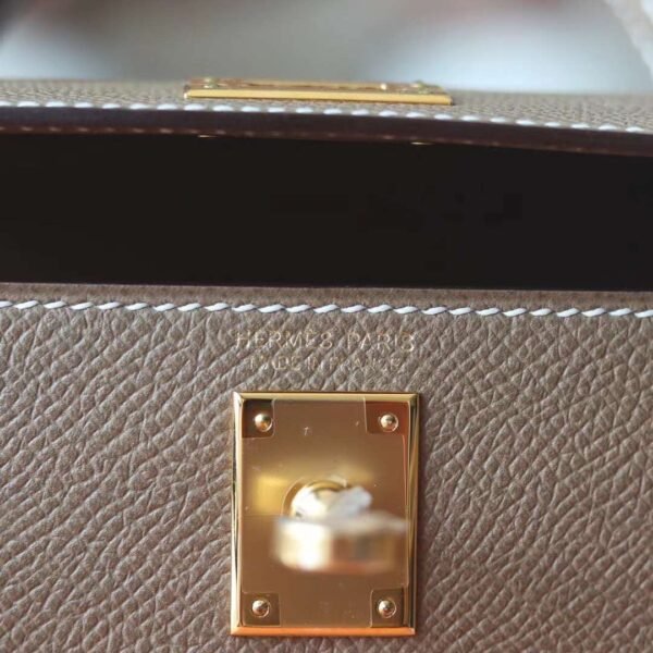 HERMES Mini Kelly ll CK18 Etoupe 19CM Epsom GHW