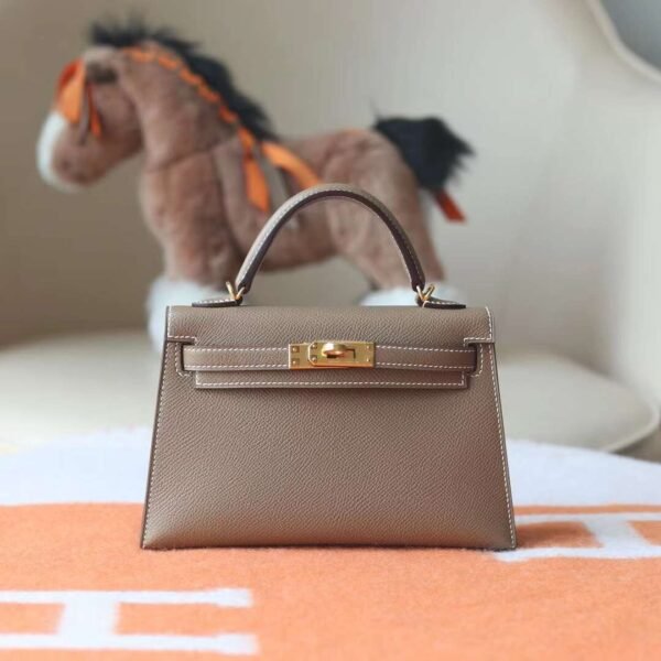HERMES Mini Kelly ll CK18 Etoupe 19CM Epsom GHW