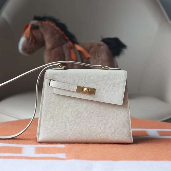 HERMES Kelly Disorder Epsom Leather CK10 Craie Gold Hardware