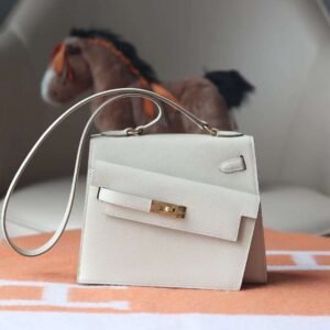 HERMES Kelly Disorder Epsom Leather CK10 Craie Gold Hardware