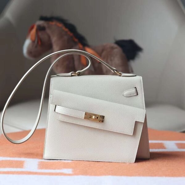 HERMES Kelly Disorder Epsom Leather CK10 Craie Gold Hardware