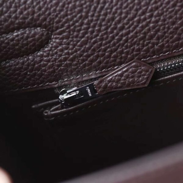 HERMES Kelly 28CM Togo Leather 0G Rouge Sellier Silver Hardware