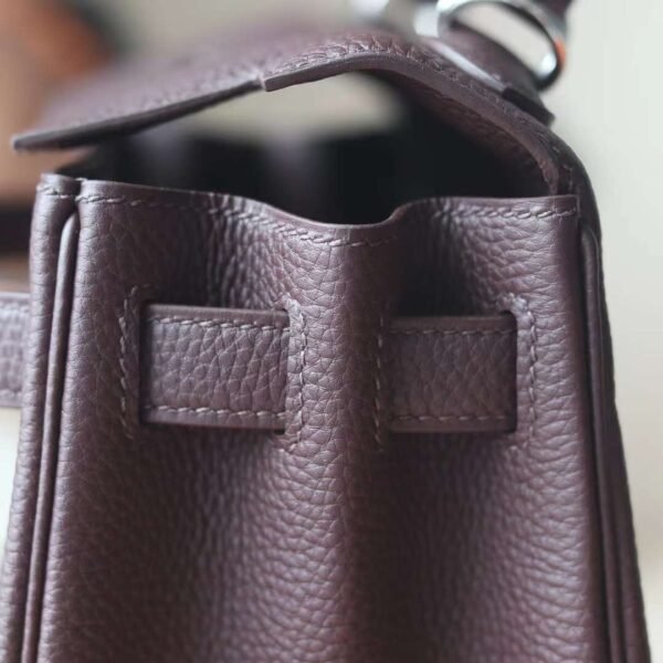 HERMES Kelly 28CM Togo Leather 0G Rouge Sellier Silver Hardware