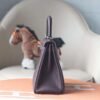HERMES Kelly 28CM Togo Leather 0G Rouge Sellier Silver Hardware
