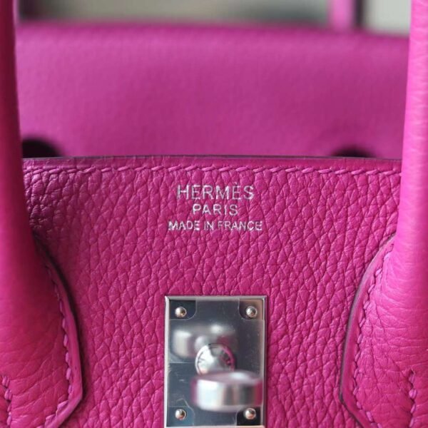 HERMES Birkin 25CM Togo Leather L3 Rose Purple Silver Hardware