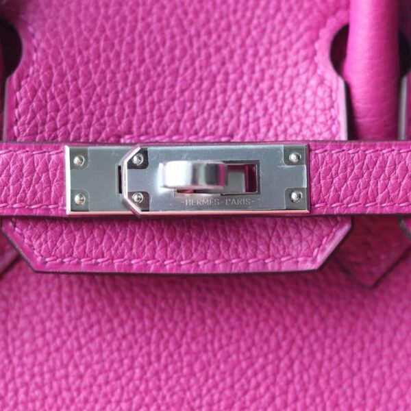 HERMES Birkin 25CM Togo Leather L3 Rose Purple Silver Hardware