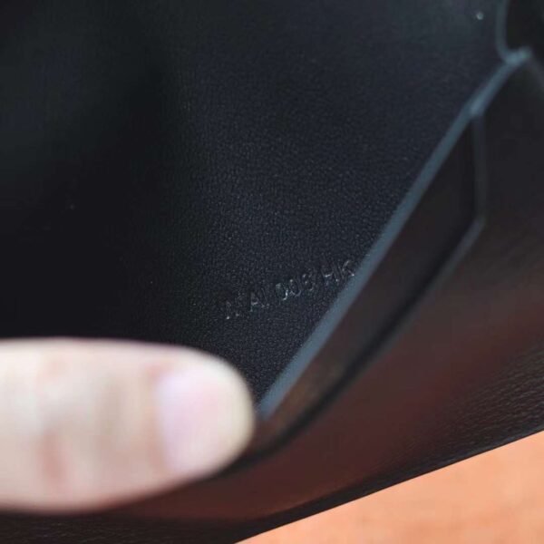HERMES Bearn Wallet Chever Leather CK89 Noir Gold Hardware