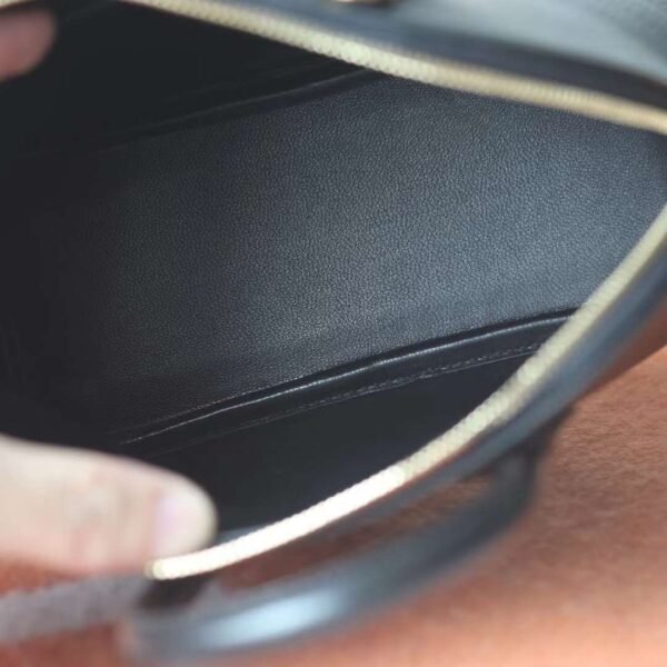 HERMES Mini Bolide Chever Leather CK89 Noir Gold Hardware