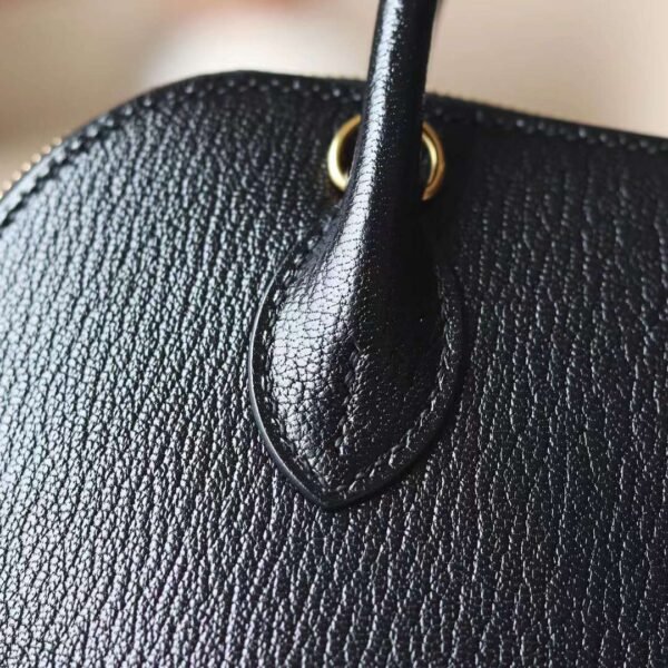 HERMES Mini Bolide Chever Leather CK89 Noir Gold Hardware