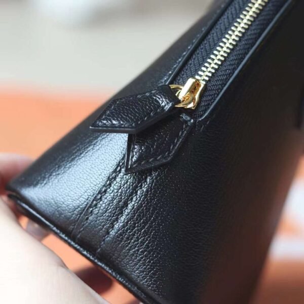 HERMES Mini Bolide Chever Leather CK89 Noir Gold Hardware