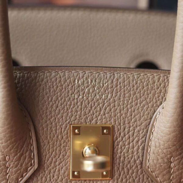 HERMES Birkin 25CM Togo Leather 0M Chai Gold Hardware