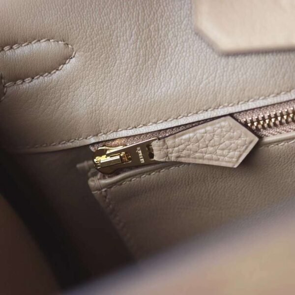 HERMES Birkin 25CM Togo Leather 0M Chai Gold Hardware