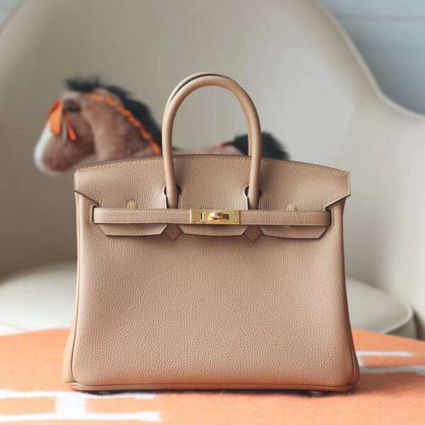 HERMES Birkin 25CM Togo Leather 0M Chai Gold Hardware