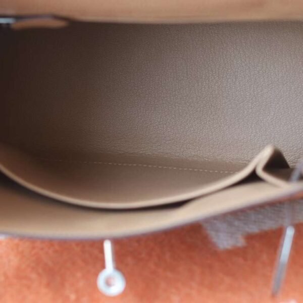 HERMES Kelly 25CM 0M Chai Togo Leather Silver Hardware Perfect Quality